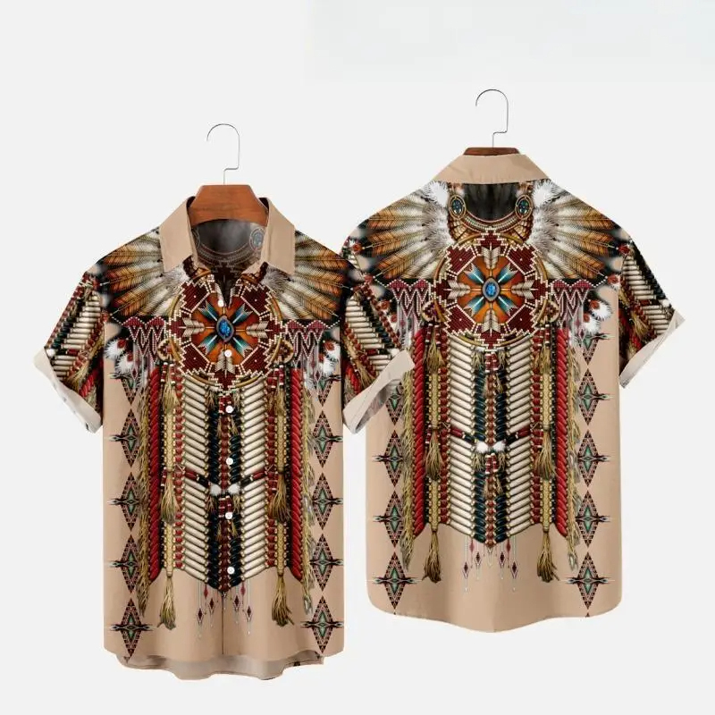 Fashion Ethnic Indian Clothing - Indiase Etnische Stijl 3d Print Strandshirts