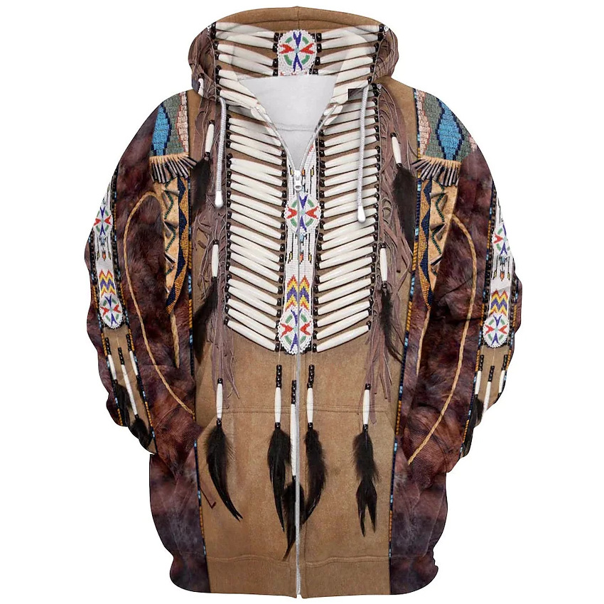 Fashion Ethnic Indian Clothing - Indiase Etnische Stijl 3D Print Rits