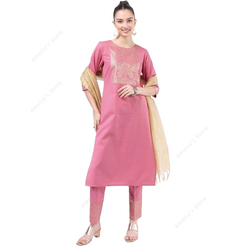 Indian/Pakistaanse dames roze  - Salwar Kameez Set recensie en prijs